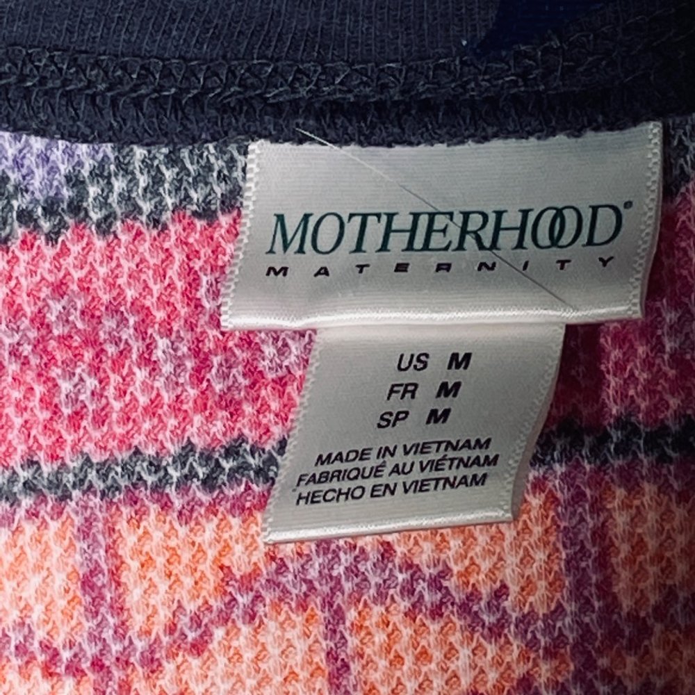 4/$25 Motherhood Maternity Fall Blooms Stripe Top Long Tab Sleeve Thermal Size M - Picture 4 of 12